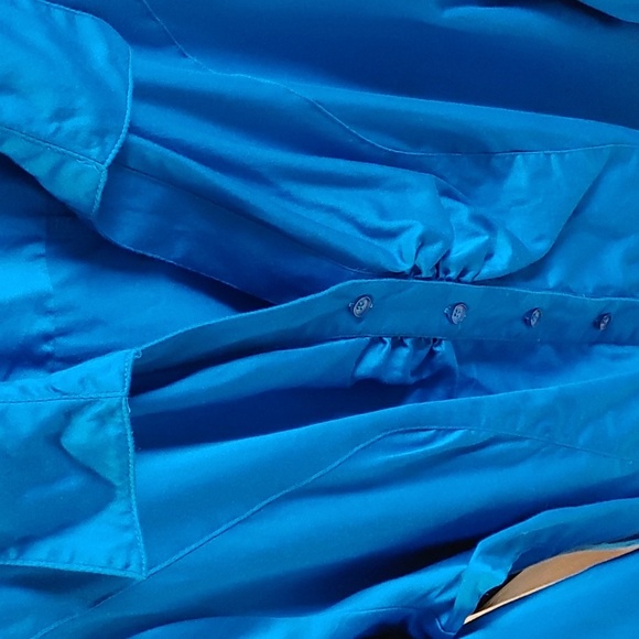 2/$30 Women's Peacock Blue Jewel Tone Blouse - Picture 2 of 5